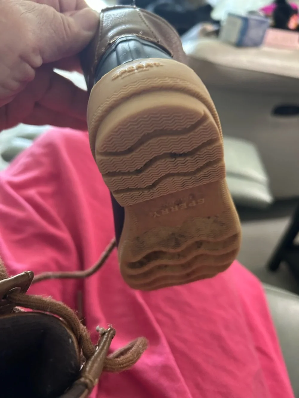 Sperry Kids Brown and Black Waterproof Duck Boots
